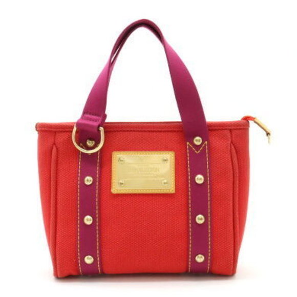 Louis Vuitton Antigua Cabas PM handbag tote bag rouge red canvas - Picture 1 of 8